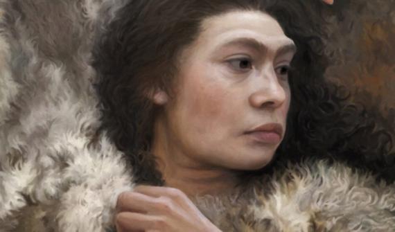 retrato de una mujer neandertal